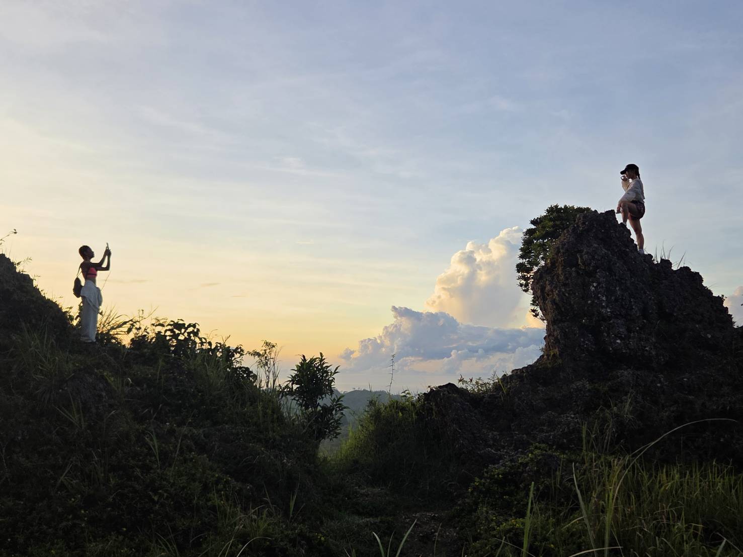 Guest photo — sunset silhouettes on rocky peaks, Osmeña Peak Cebu
